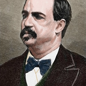 Antonio Canovas del Castillo (1828-1897). Engraving. Colored