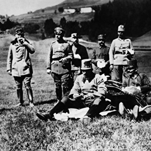 Archduke Karl Franz Josef of Austria with soldiers, WW1