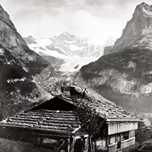 c. 1870s - Switzerland the Eiger mountain from Grindelwald