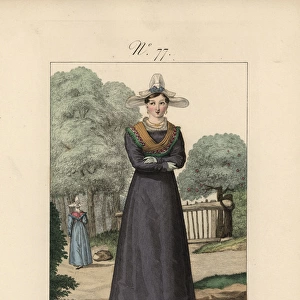 Costume of Coutances View of the bonnet with