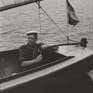Dutch sea scout on a sailing boat, Holland