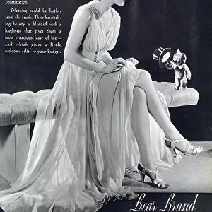 "Dutifully yours " Silk luxury stockings. Date: 1940