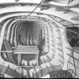 Inside the Blackburn Iris fuselage during construction