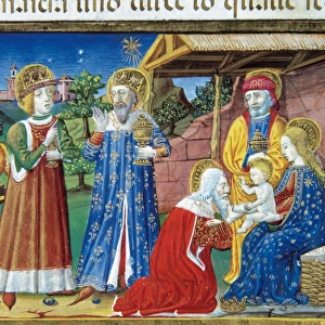 Jesus is shown to the Three Kings. Codex of Predis (1476). I