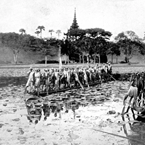 Large Burmese Canoes, 1910
