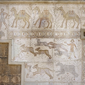Roman mosaic at the Theatre of Bosra. Syria