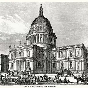 View of St. Paul's Cathedral from Cannon Street. Date: 1858