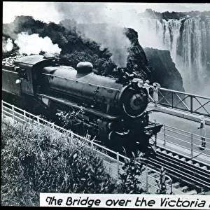 Zambia - Zimbabwe - Steam Locomotive on the Bridge, Victoria