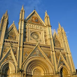 Facade of the cathedral in evening light