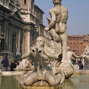 The fountain in the Piazza Navona in Rome
