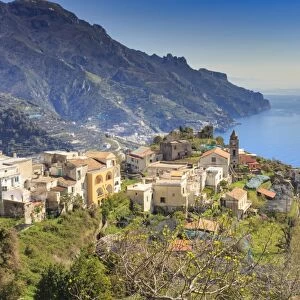 Hamlet of Torello, near Ravello, view down Amalfi Coast to Maiori in spring, UNESCO