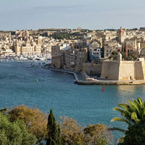 Senglea, one of the Three Cities, and the Grand Harbour in Valletta, UNESCO World Heritage Site