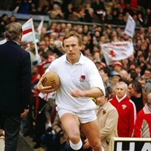 England captain Peter Wheeler runs out against Wales - 1984 Five Nations
