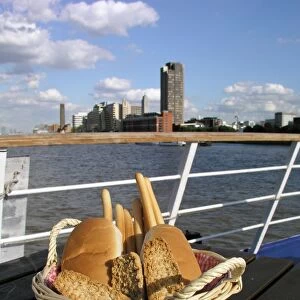 Bread basket on board the Golden Jubilee, River Thames, London