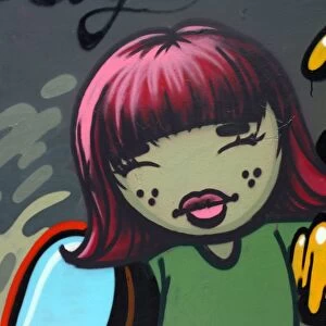 Japanese girl, Taiwanese graffiti, Taipei, Taiwan
