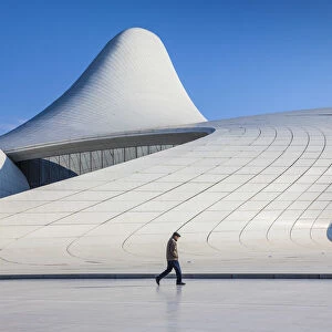 Azerbaijan, Baku, Heydar Aliyev Cultural Center, building designed by Zaha Hadid