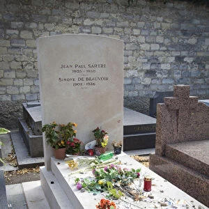 Jean Paul Sartre grave, Montparnasse Cemetery, Paris, France