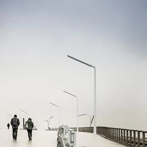 Netherlands, Scheveningen, Strand Noord Beach walkway, winter