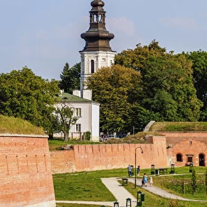 Poland, Lublin Voivodeship, Zamosc, Old Town, Walls and St Nicholas Church