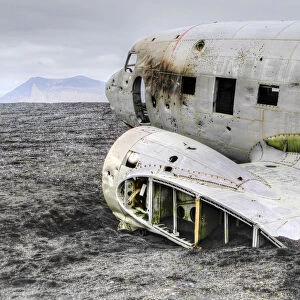 Remains of the crashed in 1974 US Navy plane, Solheimasandur, Iceland