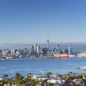 View of Devonport and Auckland skyline, Auckland, North Island, New Zealand