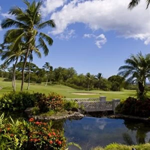 The 18th hole at Wailea Golf Course, south shore of Maui, Hawaii