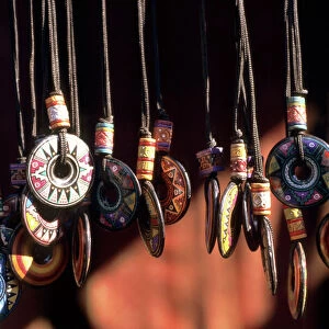 Peru. Hand painted ceramic pendants