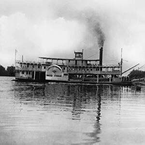 ILLINOIS: STEAMBOAT. Lasalle and Peoria packet boat David Swain, at a landing at Chillicothe