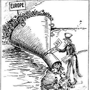 IMMIGRATION CARTOON, 1921. The Only Way to Handle It