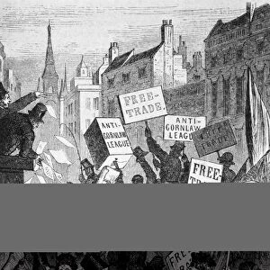 LONDON: PROTEST, 1840s. / nAn Anti-Corn Law League demnonstration in London, England