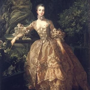 MADAME de POMPADOUR (1721-1764). Nee Jeanne-Antoinette Poisson. Oil on canvas, 1759