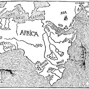 MAP OF AFRICA, 1508. The first printed map devoted primarily to the African continent