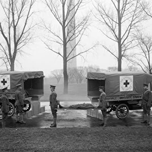 RED CROSS, c1910. American Red Cross ambulances, c1910