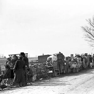 SHARECROPPERS, 1939. Evicted sharecroppers standing along Highway 60, New Madrid County, Missouri