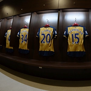 Arsenal kit in the changingroom before the match. Arsenal 4: 0 Singapore XI. Barclays