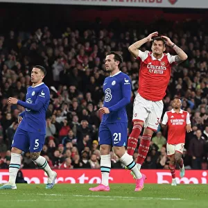Arsenal's Granit Xhaka in Action Against Chelsea in the Premier League Showdown (2022-23)