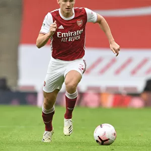 Arsenal's Kieran Tierney in Action Against Sheffield United at Emirates Stadium (2020-21) - Behind Closed Doors