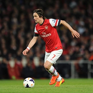 Arsenal's Tomas Rosicky in Action against West Ham United (2014)
