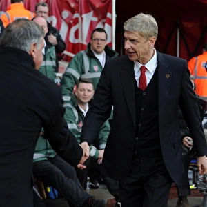 Arsene Wenger and Sam Allardyce Pre-Match Handshake: Arsenal vs West Ham United, Premier League 2013/14