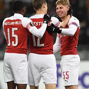 Emile Smith Rowe's Disallowed Goal Celebration with Stephan Lichtsteiner - Arsenal's Europa League Victory over FC Vorskla Poltava