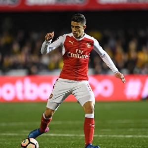 Gabriel of Arsenal in FA Cup Fifth Round Clash against Sutton United