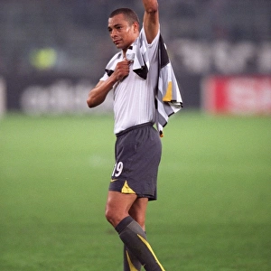 Gilberti (Arsenal) celebrates at the final whistle. Juventus 0: 0 Arsenal