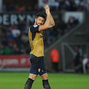 Olivier Giroud Bids Emotional Farewell to Arsenal Fans in Swansea City Match, 2015-16 Premier League