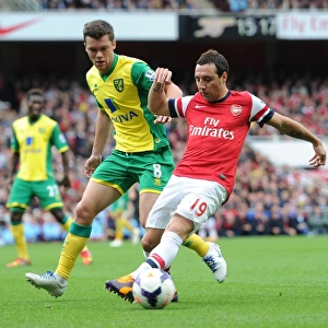 Santi Cazorla (Arsenal) Jonny Howson (Norwich). Arsenal 4: 1 Norwich City. Barclays Premier League