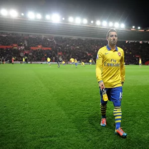 Santi Cazorla (Arsenal). Southampton 2: 2 Arsenal. Barclays Premier League. St. Marys Stadium