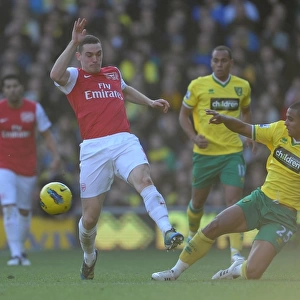 Thomas Vermaelen (Arsenal) Kyle Naughton (Norwich). Norwich City v Arsenal