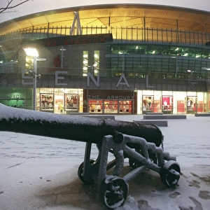 Winter's Magic: Arsenal's Emirates Stadium Transformed in Snow