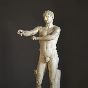 Apoxyomenos (the scraper), Hellenistic-Roman copy after the original statue by Lysippos of Sikyon (circa 390-306 B. C. )