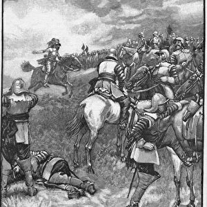 English Civil Wars: Battle of Naseby 14 June 1645. Charles I trying to rally his