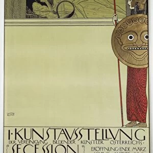 First exhibition of the Viennese Secession, illustration by Gustav Klimt, 1898